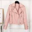 Short PU motorcycle leather jacket