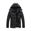 Men's Winter Solid Color Hooded Plush Warm Cotton Jacket