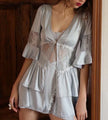Silk satin nightgown feminine ice silk bathrobe