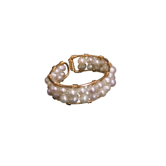 Natural pearl ring