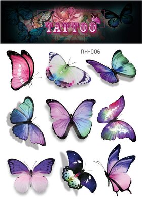 Waterproof Glitter Butterfly Tattoo Stick Gradient Tattoo