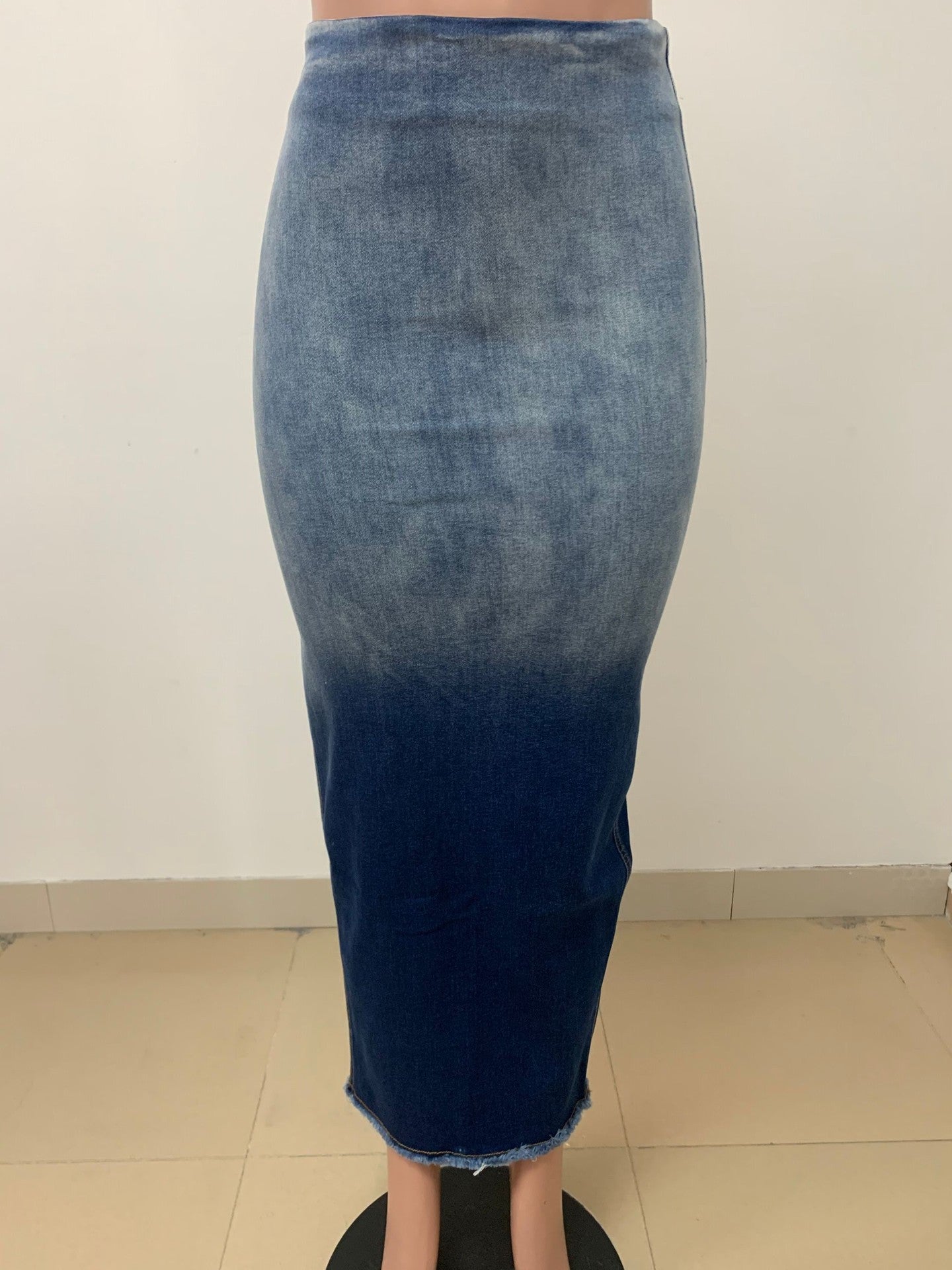 Women's Clothing Fashion Slit Tassel Denim Skirt