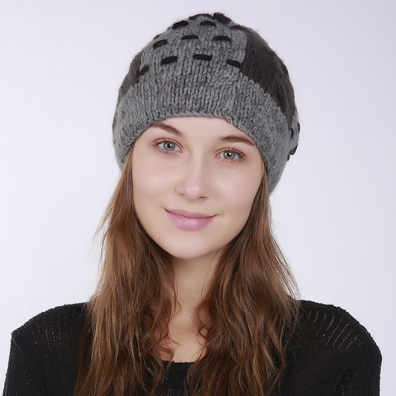 Folds Warm Outdoor Wool Cute Hair Ball Hat