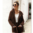 Hooded fur coat