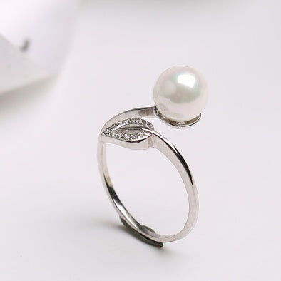 Pearl Ring women''s single opening adjustable ring
