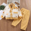 New Children's Homewear Boys And Girls Flannel Pajama Coat Thickened Warm Two-piece Set