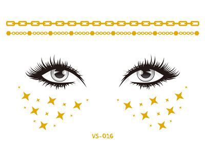 Bronzing face tattoo sticker