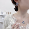 High-grade Jewelry Suit Micro Inlaid Zircon Sunflower Ear Stud Necklace A Set Of Elegant Jewelry