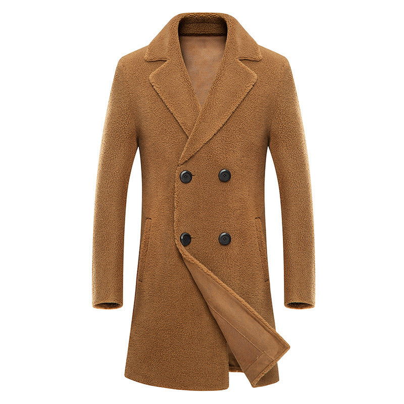 Double-breasted fur coat