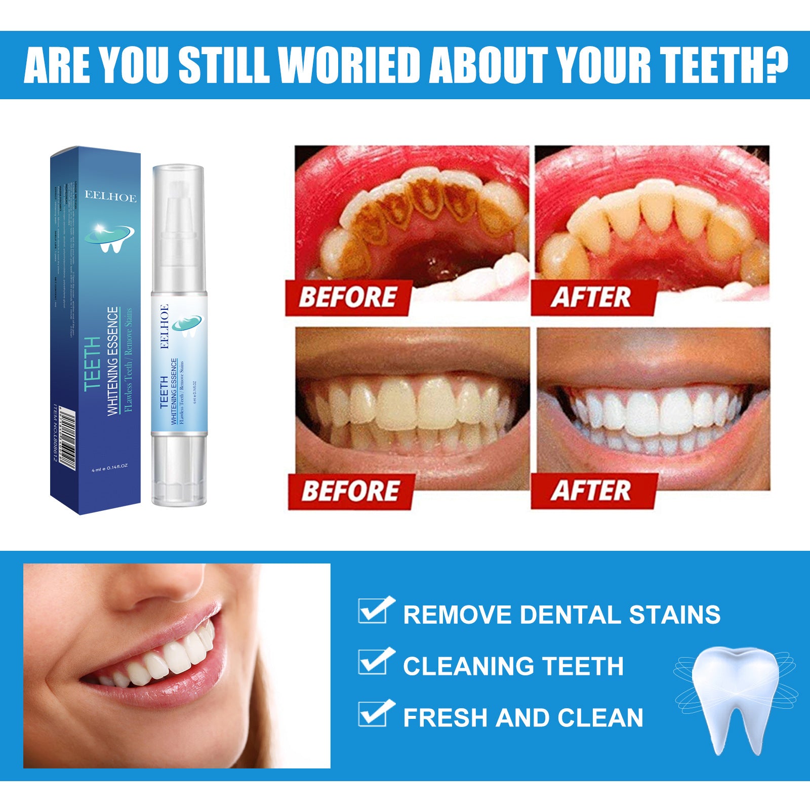 Oral Cleaning Dental Plaque Cleaning White Teeth Teeth Whitening Pen