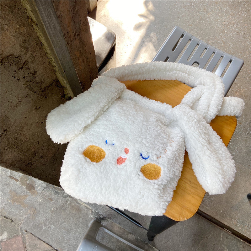 New Style Plush Dog Ear Handbag Female Cute Cartoon