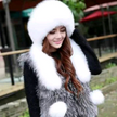 Women Fur Grass Fox Fur Hat Dome Mongolian Hat Thick Warm Russian Wind Snow