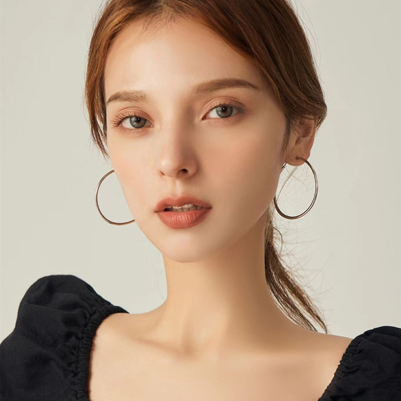S925 Sterling Silver Big Circle Earrings Women