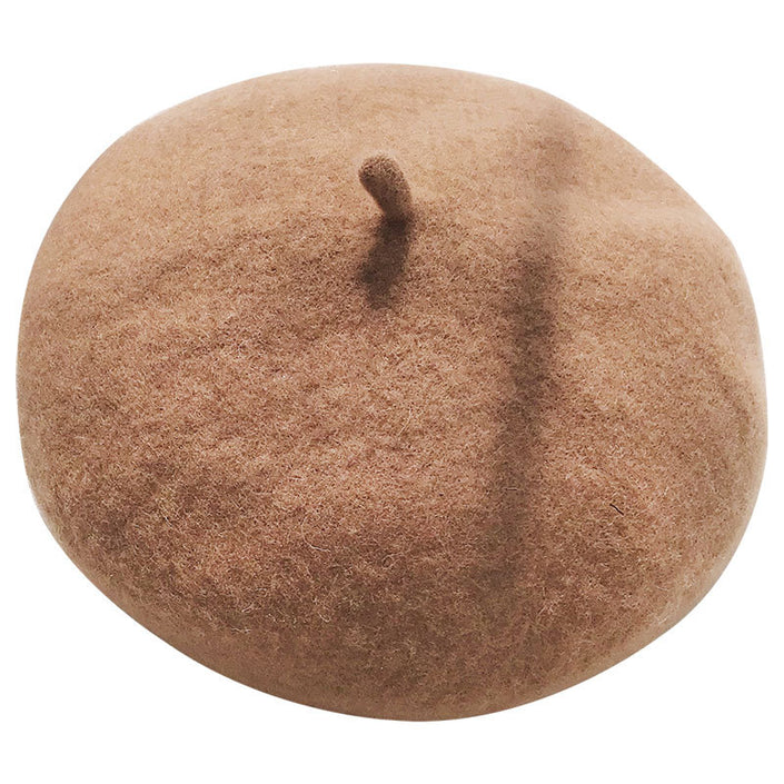 Beret women's autumn and winter warm solid color buds  hat tide