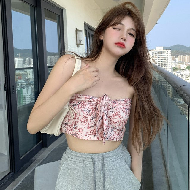 Lace-up tube top