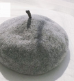 Beret women's autumn and winter warm solid color buds  hat tide
