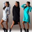 fashion irregular hooded long-sleeved dress sweater