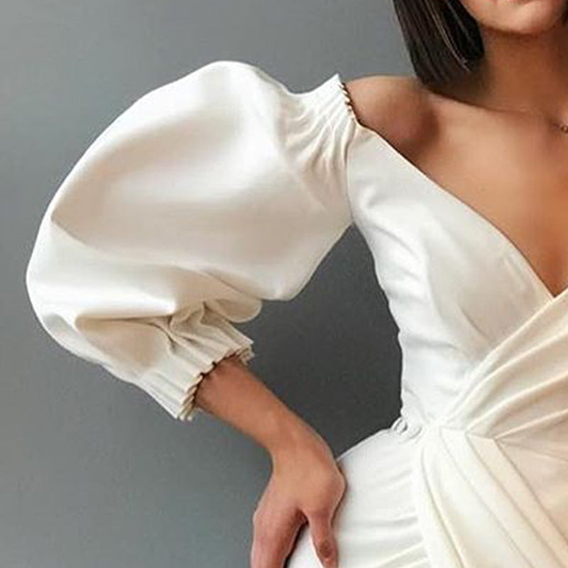 Bubble sleeve dress evening dress