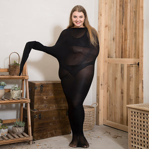 Women Striped Pantyhose Plus Size High Waist Anti-hook Black Tights