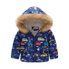 Printed hooded padded children's coat