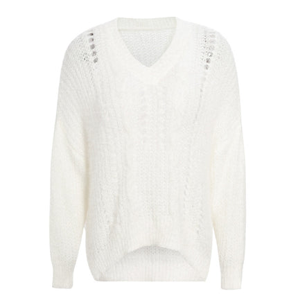 Hollow pullover sweater knit sweater