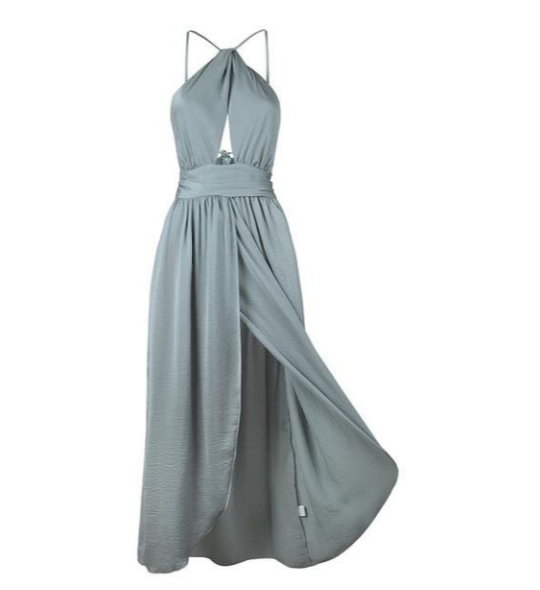 Alpscommerce backless dress Split fork hanging skirt