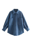 Vintage Woolen Shirt Top Spring Winter New Loose Profile Shirt Coat