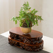 Solid Wood Base Buddha Statue Decoration Wooden Flower Stand
