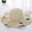 Women's Wavy Edge Big Brim Straw Hat Korean Travel