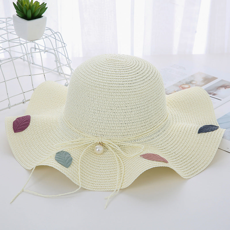 Women's Wavy Edge Big Brim Straw Hat Korean Travel