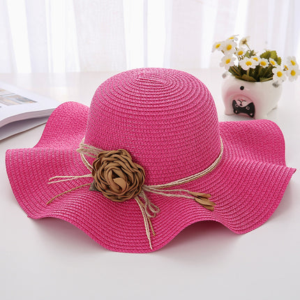Women's Wavy Edge Big Brim Straw Hat Korean Travel