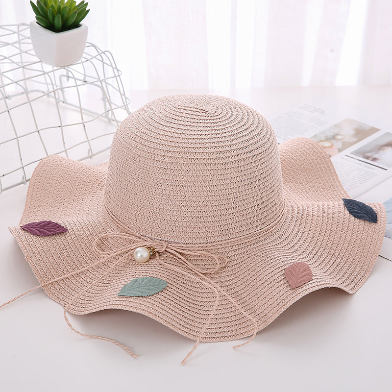 Women's Wavy Edge Big Brim Straw Hat Korean Travel