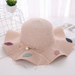 Women's Wavy Edge Big Brim Straw Hat Korean Travel