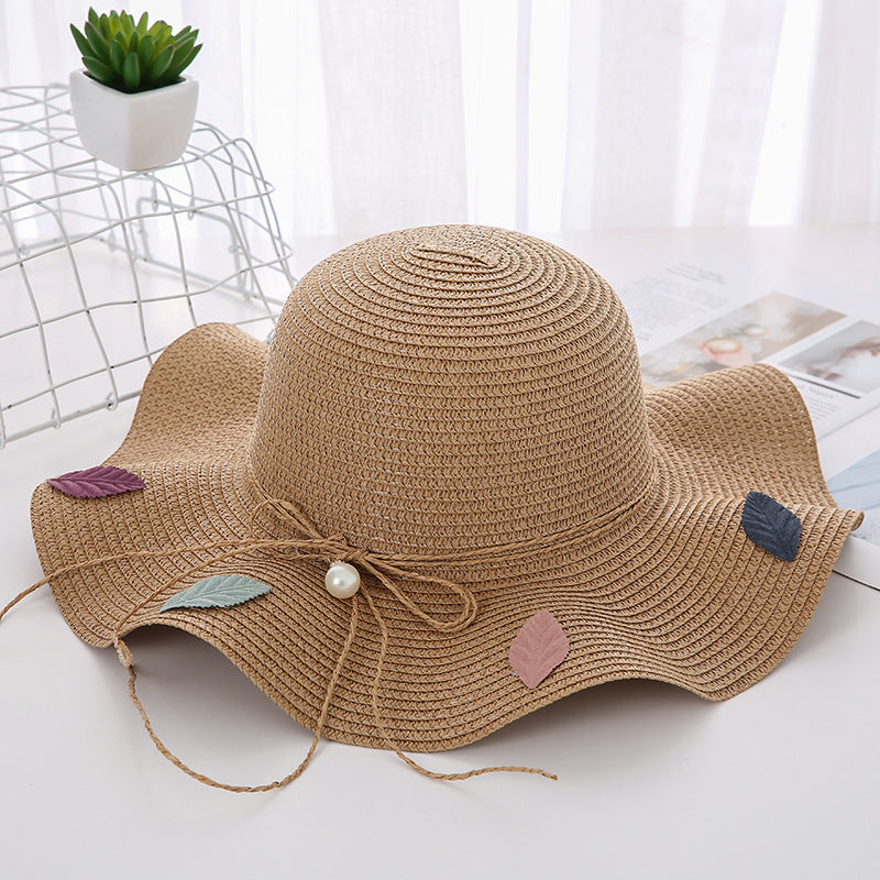 Women's Wavy Edge Big Brim Straw Hat Korean Travel