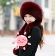 Women Fur Grass Fox Fur Hat Dome Mongolian Hat Thick Warm Russian Wind Snow