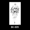 Black and white sketch flower tattoo stickers