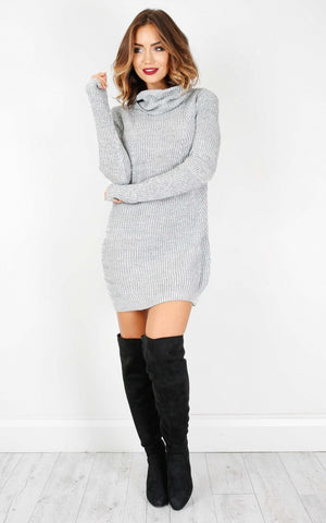 knitted dress loose turtleneck sweater blouse