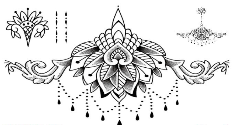 Supply new color tattoo stickers waterproof personality fashion chest stickers sternal stickers tattoo stickers tattoo