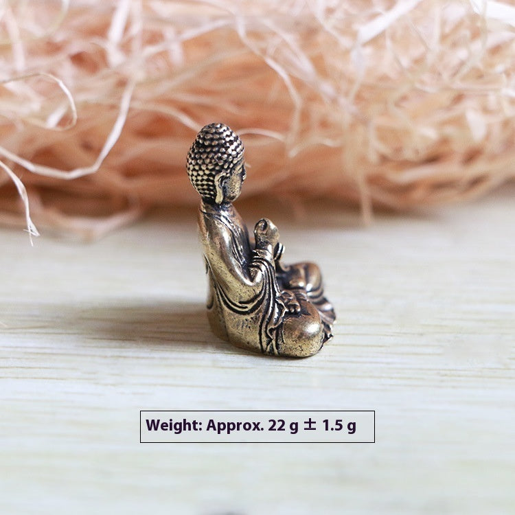 Brass Buddha Statue Mini Sakyamuni Buddha Car Decoration