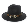 Winter wool Fedoras For Women Wide Brim Felt Hat
