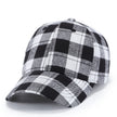 Black Red Check Peak Baseball Hat