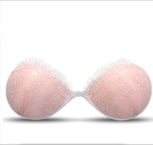 Lace invisible bra gathered breathable invisible bra silicone chest underwear wholesale