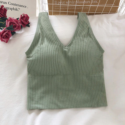Wrapped Chest Strap And Padding Non-wire Sports Bra