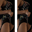 Three-piece Summer New Embroidered Flower Vine Fashion Underwear Set