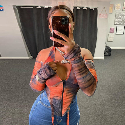 Popular niche print T-shirt women tops