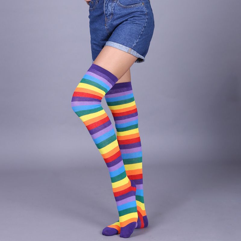 Rainbow Striped Stockings