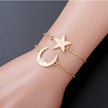 Alloy Couple Romantic Fine Chain Star Moon Bracelet