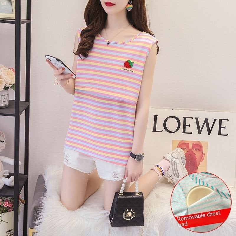 Nursing Vest Springsummer Wear-free Bra Nursing Wear