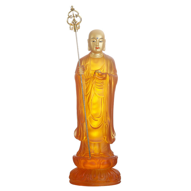 Transparent Resin Amber Ksitigarbha Guanyin Bodhisattva Home Decoration