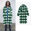 Classic contrast plaid woolen coat